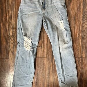 Hollister Gray Distressed Boyfriend Jeans